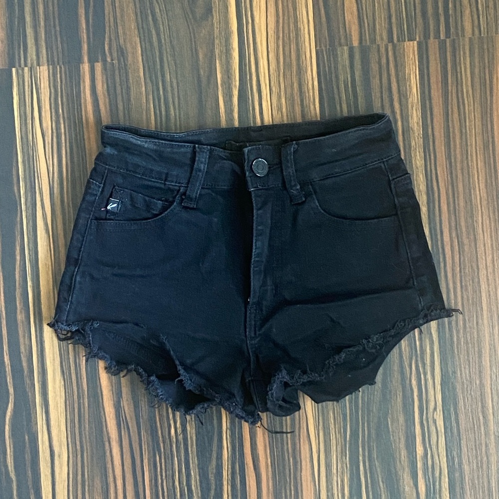 Black jean shorts